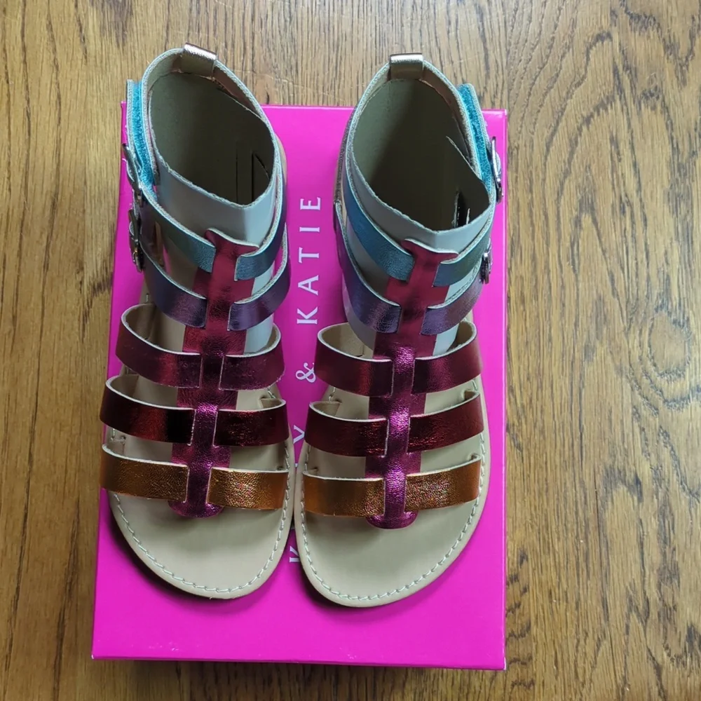 NIB Kelly & Katie Chloe Gladiator Rainbow Sandal Kids Size 1